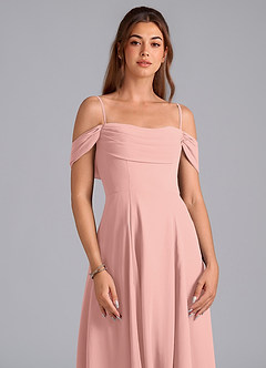 Azazie Almina Bridesmaid Dresses Rosette A-Line Off the Shoulder Chiffon Convertible Dress image5