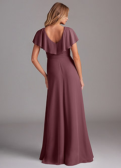 Azazie Lainey Bridesmaid Dresses Sangria A-Line with Pockets Chiffon Dress image7
