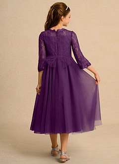 Azazie Lamb Girl vestidos de niña de las flores Vestido de Uva de Encaje de Princesa image2