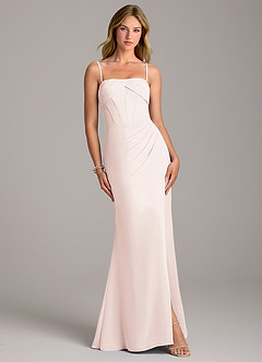 Azazie Chantel Bridesmaid Dresses Rose Petal Sheath Strapless Chiffon Convertible Dress image4