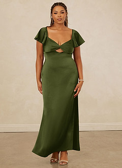 Christian Siriano Bridal for Azazie 1005 Bridesmaid Dresses Olive Sheath Sweetheart Neckline Stretch Satin Dress image12