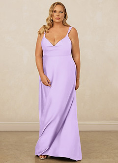 Christian Siriano Bridal for Azazie 1001 Brautjungfernkleider A-Linie Herzausschnitt Stretch-Satin Kleid Flieder image15