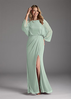 Azazie Ysabella Mother of the Bride Dresses Agave Mermaid Pleated Mesh Dress image8