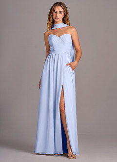 Azazie Joni At-home Try On Dresses Agave A-Line Strapless Chiffon Convertible Dress image1