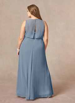 Azazie Marchioness Mother of the Bride Dresses Twilight A-Line Scoop Pleated Chiffon Dress image8