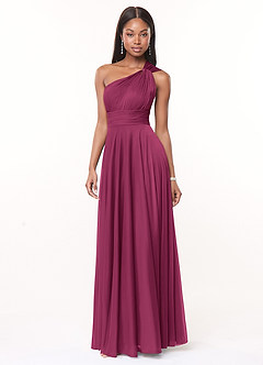 Azazie Charlize Jurken voor bruidsmeisjes Jurk van Mesh met A-Lijn One-Shoulder Moerbei image3