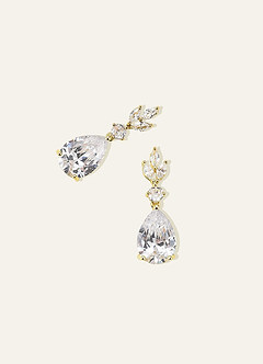 front Brincos em formato de gota de folha