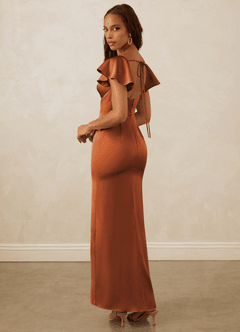 Christian Siriano Bridal for Azazie 1005 Bridesmaid Dresses Cinnamon Sheath Sweetheart Neckline Stretch Satin Dress image8