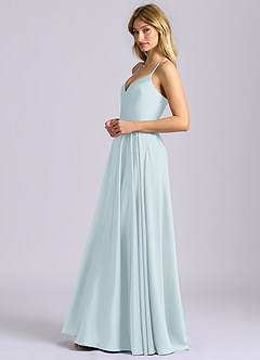 Azazie Truce Bridesmaid Dresses Mist A-Line Stretch Satin Dress image5