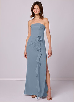 Barbie ♥ Azazie Bridesmaid Dresses Sheath Strapless Chiffon Floor-Length Dress image3