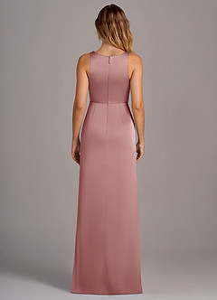 Azazie Wrenlee Bridesmaid Dresses Dusty Rose A-Line Stretch Satin Dress image7