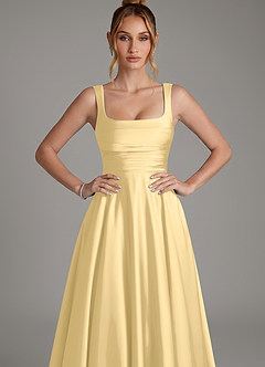 Azazie Azaria Robes de demoiselle d'honneur Robe Trapèze en Satin extensible Corset Beurre image6