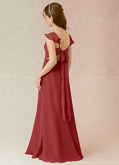 Azazie Everett Junior A-Linie Chiffon Kleid Rost image4