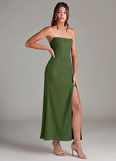 Azazie Leonis Bridesmaid Dresses Olive Mermaid Strapless Chiffon Convertible Dress image8