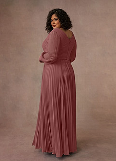 Azazie Zina Mother of the Bride Dresses Desert Rose A-Line Pleated Chiffon Dress image10