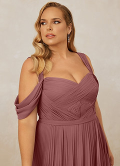 Christian Siriano Bridal for Azazie 1013 Bridesmaid Dresses Desert Rose A-Line Off the Shoulder Chiffon Dress image14