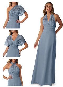 Azazie Fifi Bridesmaid Dresses Twilight A-Line Strapless Chiffon Convertible Dress image7