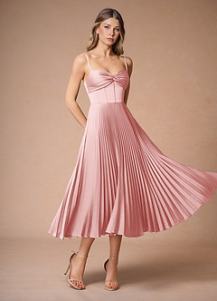 Robe Mi-Longue Rose Brumeux Léna image4