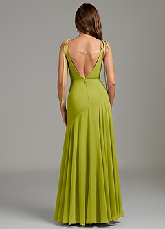 Azazie Dawn Bridesmaid Dresses Lemongrass Mermaid Pleated Chiffon Dress image5