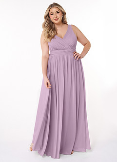 Azazie Kora Bridesmaid Dresses Wisteria A-Line Pleated Chiffon Dress image7