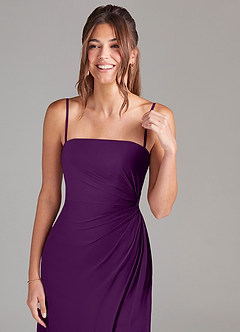 Azazie Aliani Bridesmaid Dresses Grape Sheath Strapless Chiffon Convertible Dress image2