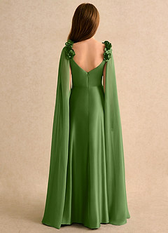 Azazie Rosita Girls Formal Flower Girl Klänningar Klä A-Line i Stretch Satin Plisserad image2