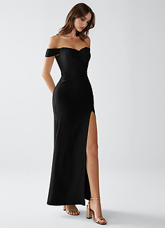 Crala Black Stretch Knit Maxi Dress image5