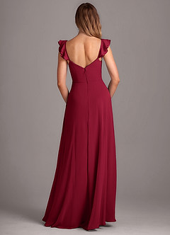 Azazie Kaylyn Bridesmaid Dresses Burgundy A-Line Ruched Chiffon Dress image5