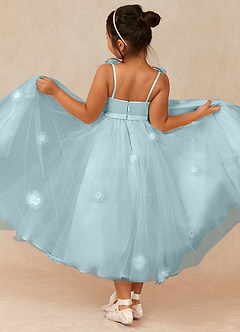 Azazie Doe Vendita Finale Abito A-Line in Tulle Pizzo Nebbia image2