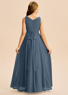 Azazie Mannie Junior Linia A Pofałdowany Szyfon Asymetryczny Młodsza druhna Sukienka image2