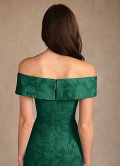 Azazie Medford Mother of the Bride Dresses Emerald A-Line Off the Shoulder Floral Burnout Dress image8