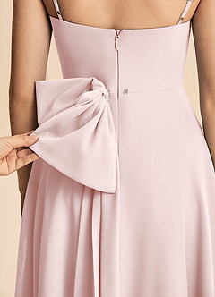 Azazie Bear Junior Vestido de Rosa Rubor de Gasa de Corte en A con Plisado image8