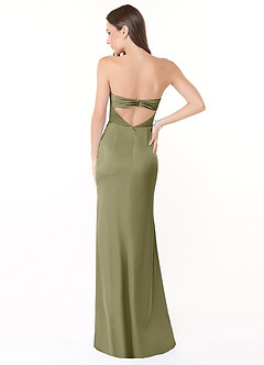 Azazie Leonis Bridesmaid Dresses Pistachio Mermaid Pleated Stretch Satin Convertible Dress image4