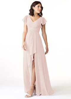 Azazie Omari Bridesmaid Dresses Rose Petal A-Line Chiffon Dress image4