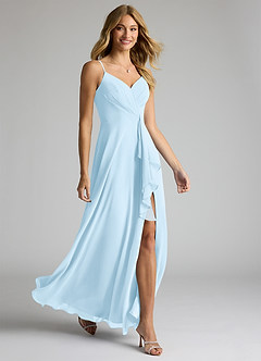 Azazie Akita Bridesmaid Dresses Sky Blue A-Line Chiffon Dress image2