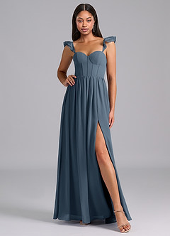Azazie Denisse Bridesmaid Dresses Neptune A-Line Ruched Chiffon Dress image5