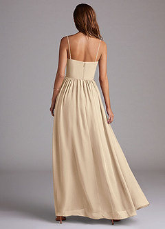 Azazie Calianna Bridesmaid Dresses Champagne A-Line Off the Shoulder Chiffon Convertible Dress image5