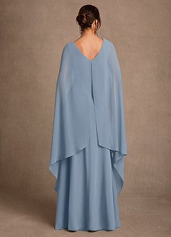 Azazie Liddie Mother of the Bride Dresses Dusty Blue A-Line Pleated Chiffon Dress image4