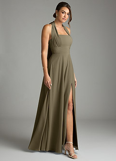 Azazie Tamira Suknie dla druhen Linia A Pofałdowany Szyfon Do ziemi Sukienka image7