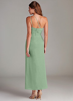 Azazie Eren 신부 들러리 드레스 인어 한쪽 어깨 쉬폰 발목 길이 드레스 image7