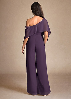 Azazie Halima vestidos de madre de la novia Vestido de Ciruela de Gasa de Mono/Traje de pantalón con Corte Lateral image3