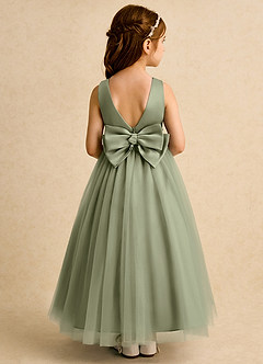 Azazie Lior Robe Demoiselle D'honneur Fillette Robe Princesse en Tulle Plissée Pistache image5