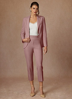 Kennedy Dusty Rose Refined Weave Performance Pants Suit
