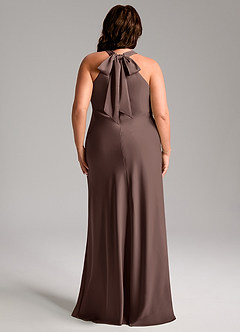 Azazie Doretta Bridesmaid Dresses Ganache Mermaid Pleated Stretch Satin Dress image11