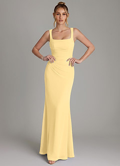 Azazie Agustina Bridesmaid Dresses Butter Mermaid Corset Chiffon Dress image3