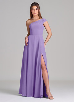 Azazie Melanie Bridesmaid Dresses Tahiti A-Line Off the Shoulder Chiffon Dress image3