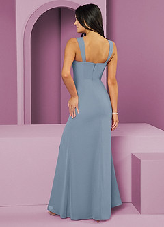 Barbie ♥ Azazie Bridesmaid Dresses Dusty Blue Mermaid Pleated Chiffon Dress image2