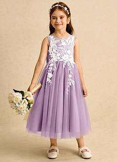 Azazie Sundae Flower Girl Dresses Wisteria Ball-Gown Lace Dress image3