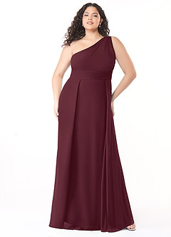 Azazie Dallas Bridesmaid Dresses Cabernet A-Line One Shoulder Chiffon Dress image6