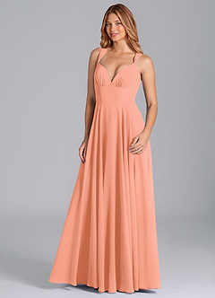 Azazie Darana Bridesmaid Dresses Sunset A-Line Corset Chiffon Dress image5